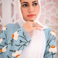 Tropical Blue Embroidered Abaya