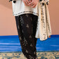 IVORY NOIR-3PC SATIN PRINTED SUIT