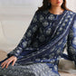 OBSIDIAN BLUE-3PC SATIN EMBROIDERED SUIT