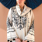 IVORY NOIR-3PC SATIN PRINTED SUIT