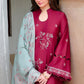 VERMILLION WOOD-3PC SATIN EMBROIDERED SUIT