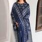 OBSIDIAN BLUE-3PC SATIN EMBROIDERED SUIT