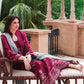 VERMILLION WOOD-3PC SATIN EMBROIDERED SUIT