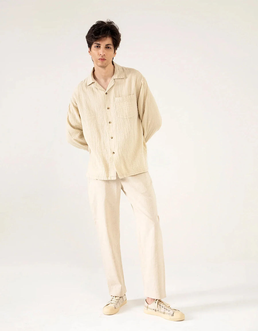 MUSLIN CAMP COLLAR SHIRT