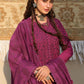 VELVET FUCHSIA-3PC LINEN EMBROIDERED SUIT