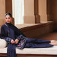 INDIGO LOOM-3PC SATIN PRINTED SUIT