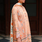 CARMINE GLOW-3PC SATIN PRINTED SUIT