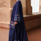 INDIGO LOOM-3PC SATIN PRINTED SUIT