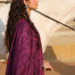 VELVET FUCHSIA-3PC LINEN EMBROIDERED SUIT
