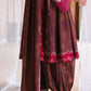 SEPIA BLOOM-3PC SATIN PRINTED SUIT
