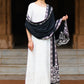 CLOUD CREAM-3PC SATIN EMBROIDERED SUIT