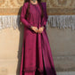 VELVET FUCHSIA-3PC LINEN EMBROIDERED SUIT