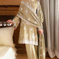 MUTED SAGE-3PC SATIN EMBROIDERED SUIT