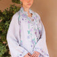 MAUVE TINT-3PC SATIN EMBROIDERED SUIT