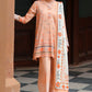 CARMINE GLOW-3PC SATIN PRINTED SUIT