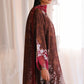 SEPIA BLOOM-3PC SATIN PRINTED SUIT