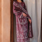 MULBERRY BROWN-3PC SATIN EMBROIDERED SUIT