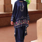 INDIGO LOOM-3PC SATIN PRINTED SUIT