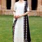 CLOUD CREAM-3PC SATIN EMBROIDERED SUIT