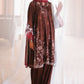 SEPIA BLOOM-3PC SATIN PRINTED SUIT