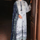 ETHNIC AZURE -3PC SATIN PRINTED SUIT