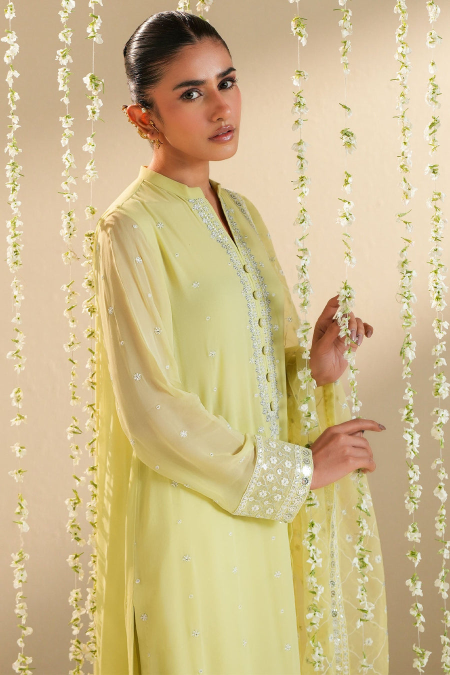 CITRUS BLOOM-3PC (SHIRT, TROUSER & DUPATTA)