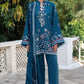 BLUE CARNATION-3PC EMBROIDERED SUIT