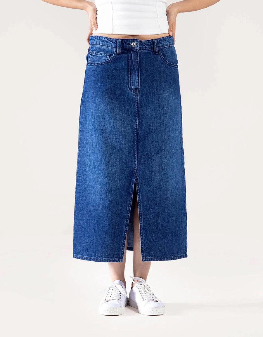 DENIM MIDI SKIRT