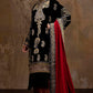Unstitched Printed 3 Piece Velvet Suit