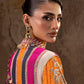 Unstitched Printed 3 Piece Oat Silk Suit