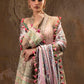 Unstitched Printed 3 Piece Raw Silk & Net Suit