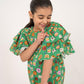 GIRLS GREEN KHADDAR JUMPSUIT
