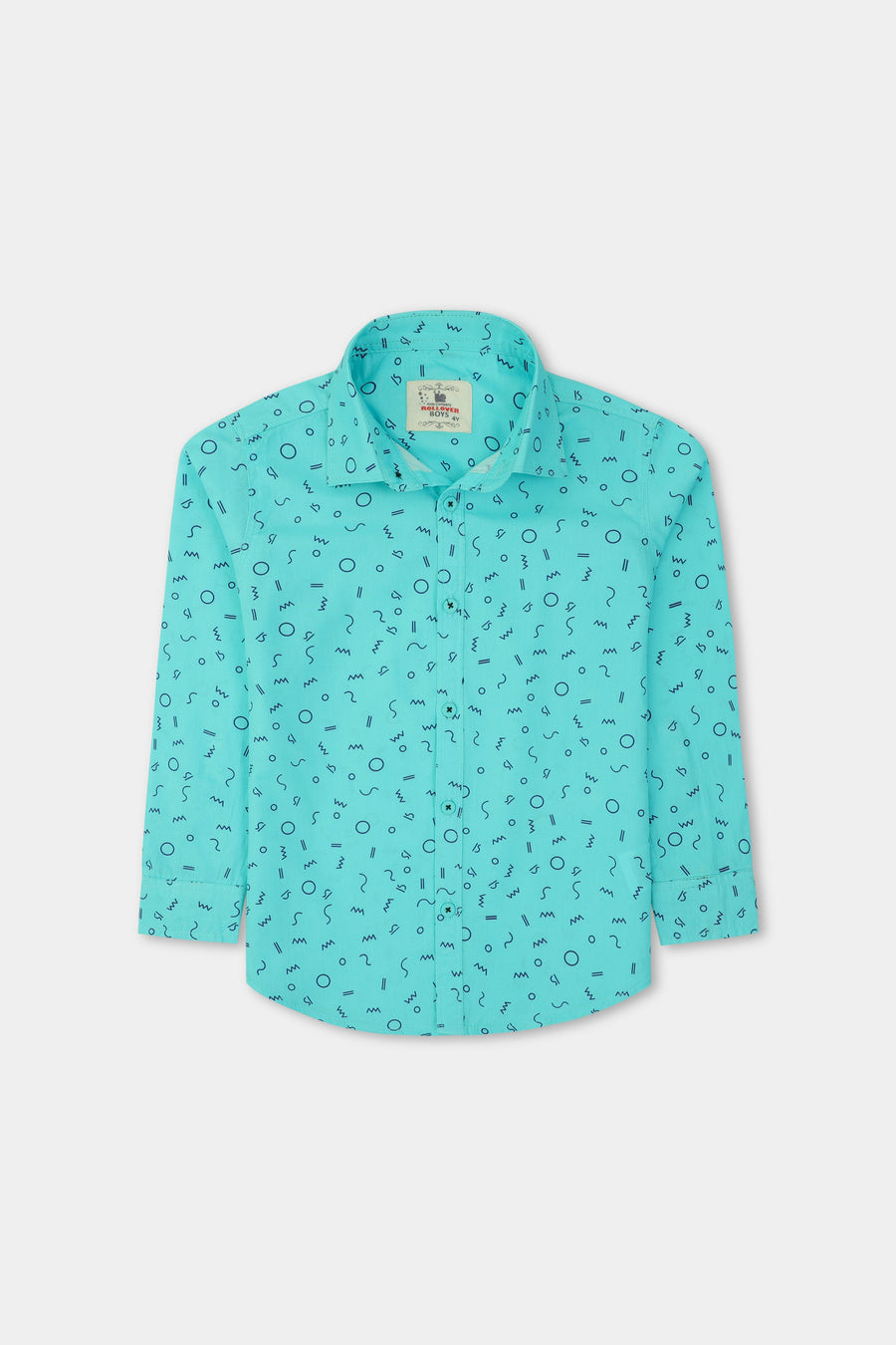 Sky Geometric Print Casual Shirt