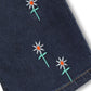 Indigo Embroidered Denim Shorts