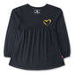 Navy Heart Printed Top