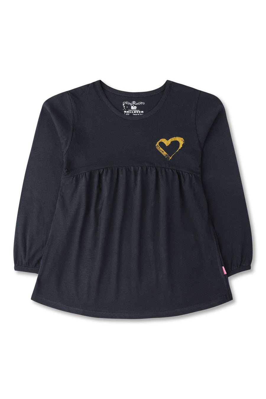 Navy Heart Printed Top