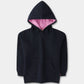 Girls Solid Navy Fleece Hoodie