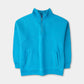 Girls Blue Mock Neck Half Zipper
