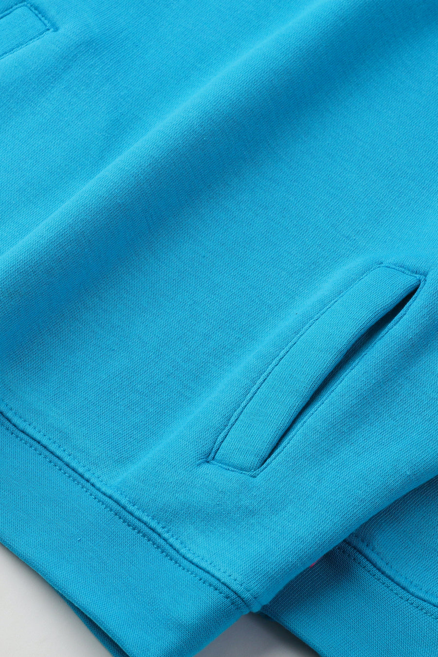 Girls Blue Mock Neck Half Zipper