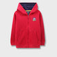 Boys Vibrant Red Fleece Hoodie