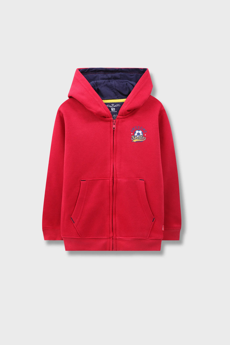Boys Vibrant Red Fleece Hoodie