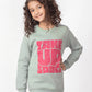 Girls Green Graphic Fleece Sweatshirt