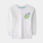 Girls' White Floral Fleece Sweatshirt