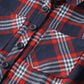 Navy Plaid Flannel Top