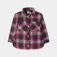 Navy Plaid Flannel Top