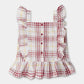 Maroon Ruffle Charm Plaid Top