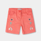Coral Emboidered Twill Shorts
