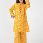Yellow Floral Printed Kurta Set - 2pc