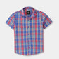 Boys Pink Checkered Cotton Shirt