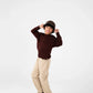 Boys Solid Brown Sweater